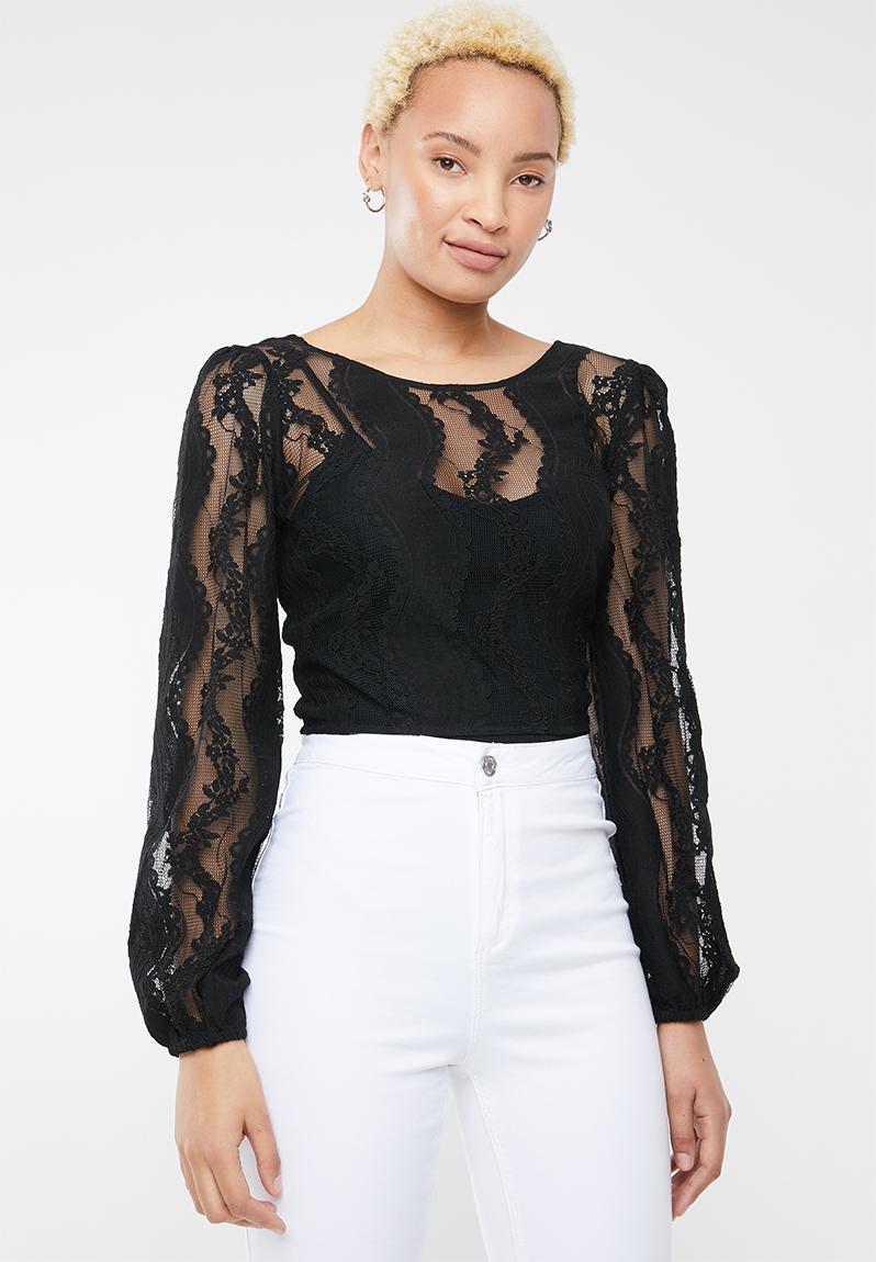 Lace pullover - black Forever21 Blouses | Superbalist.com