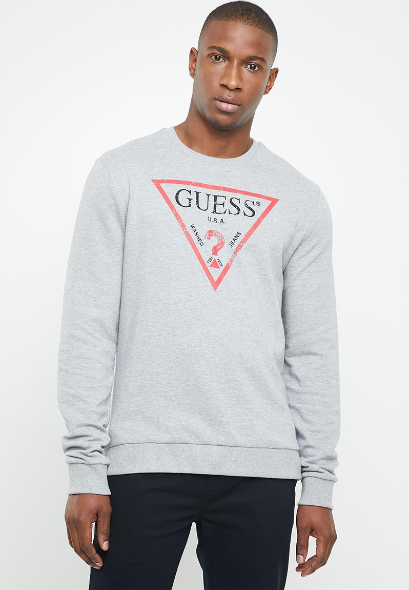 Guess iconic active top - light grey heather GUESS Hoodies & Sweats ...