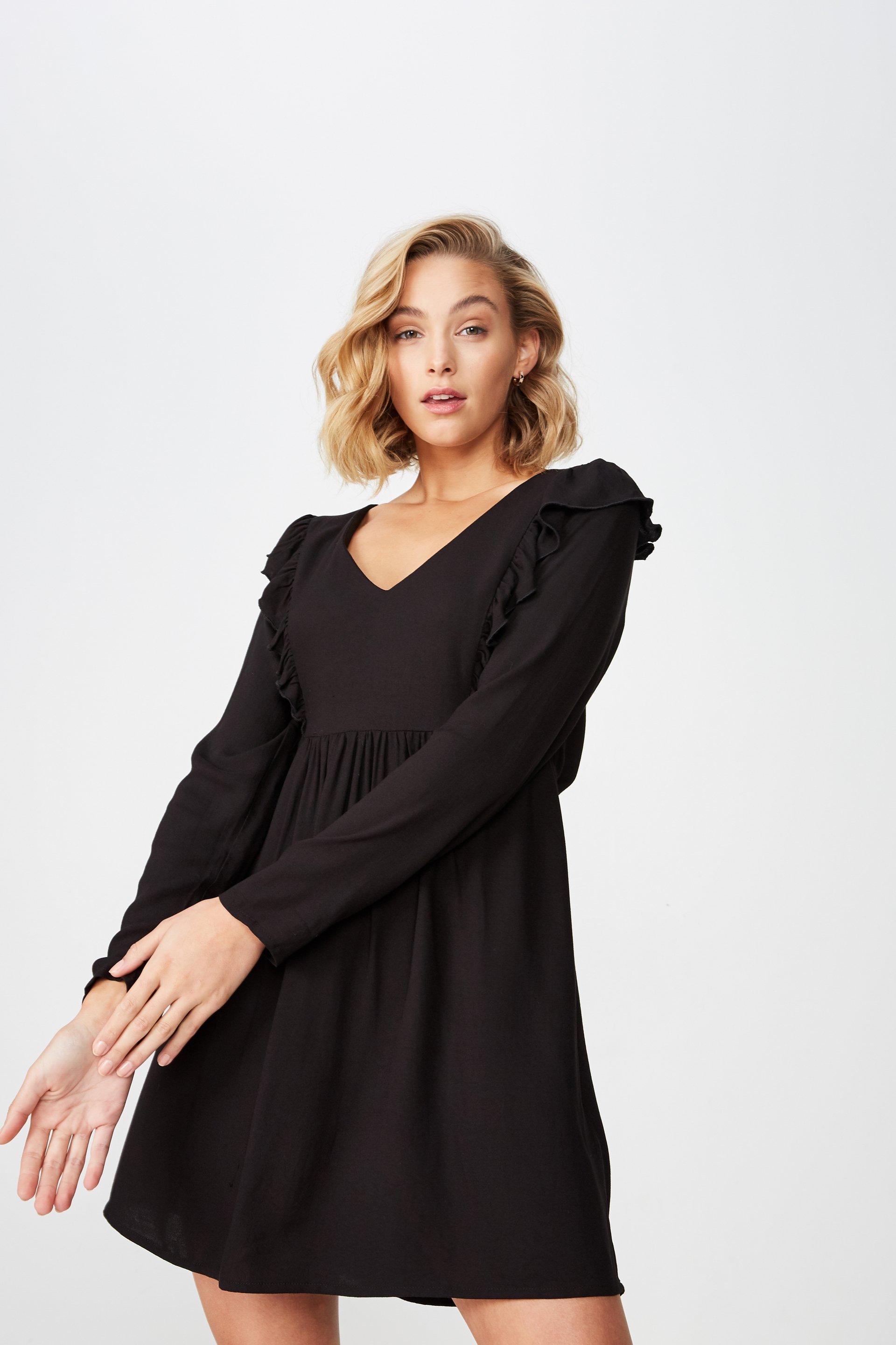 Woven britt baby doll mini dress - black Cotton On Casual | Superbalist.com