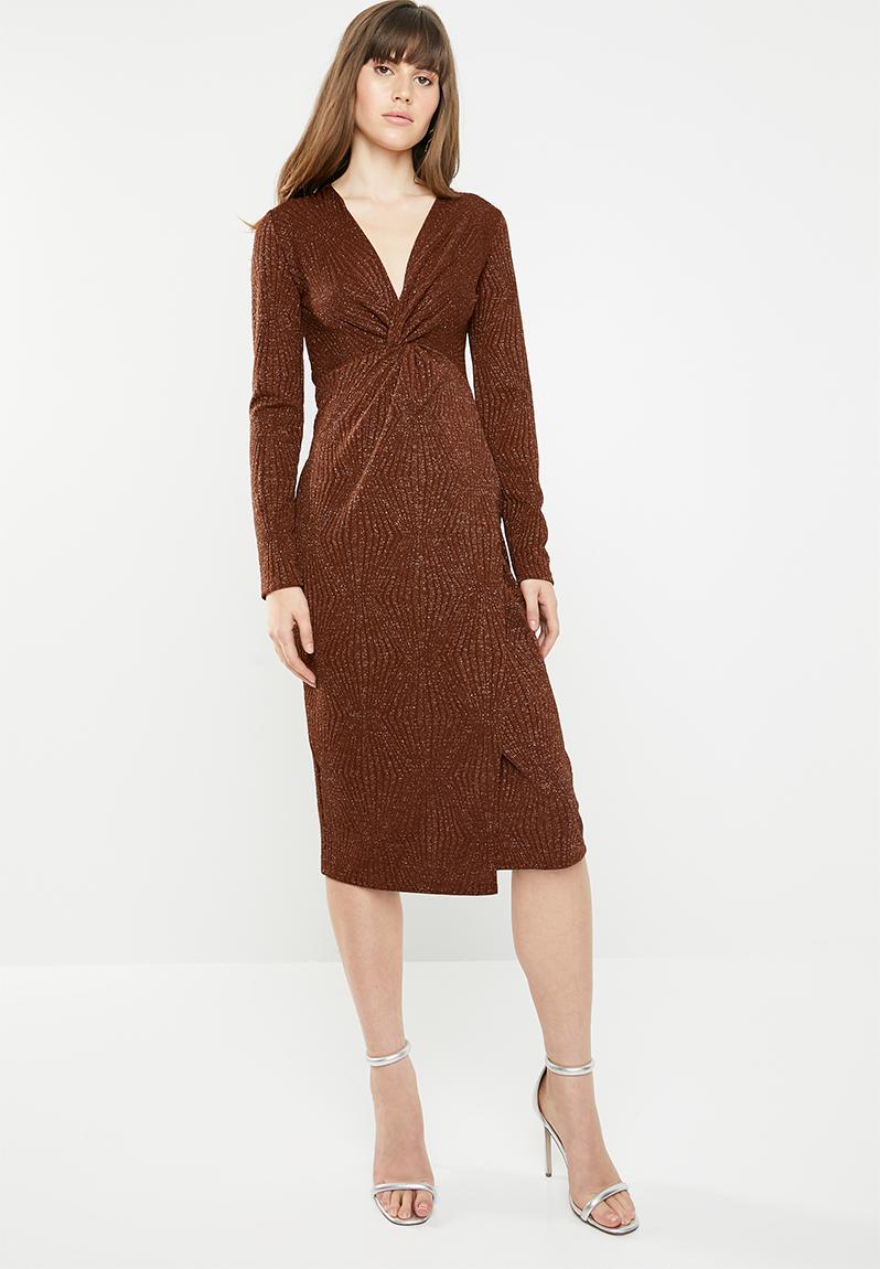 Twist front midi dress - Bronze dailyfriday Occasion | Superbalist.com