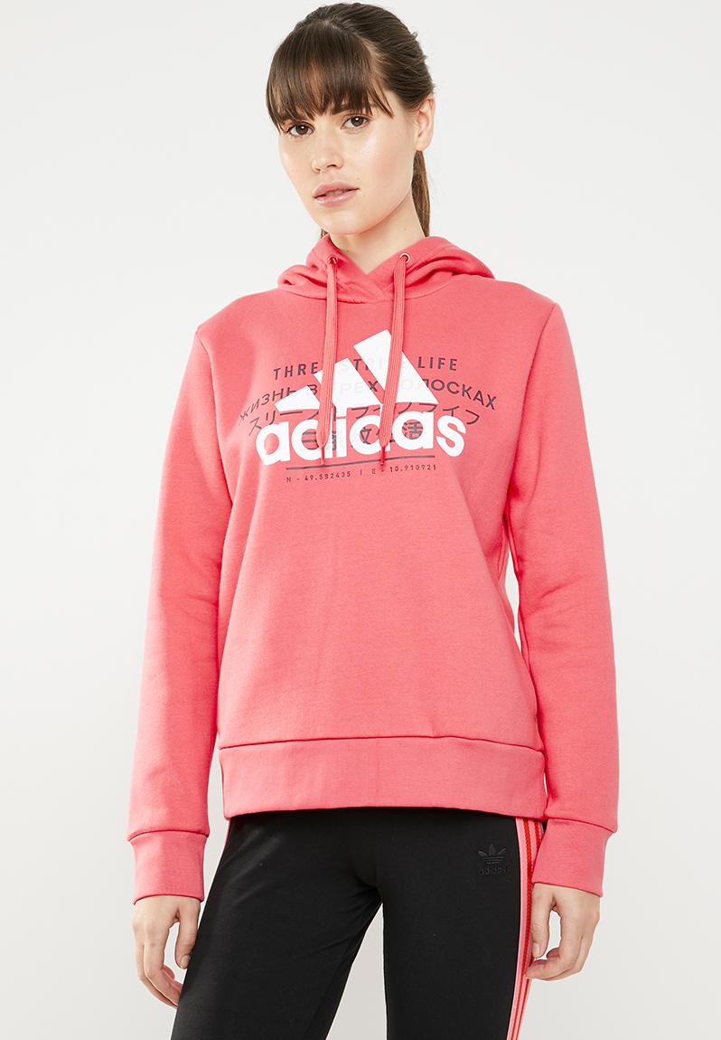 Ladies graphic hood - pink adidas Performance Hoodies, Sweats & Jackets ...