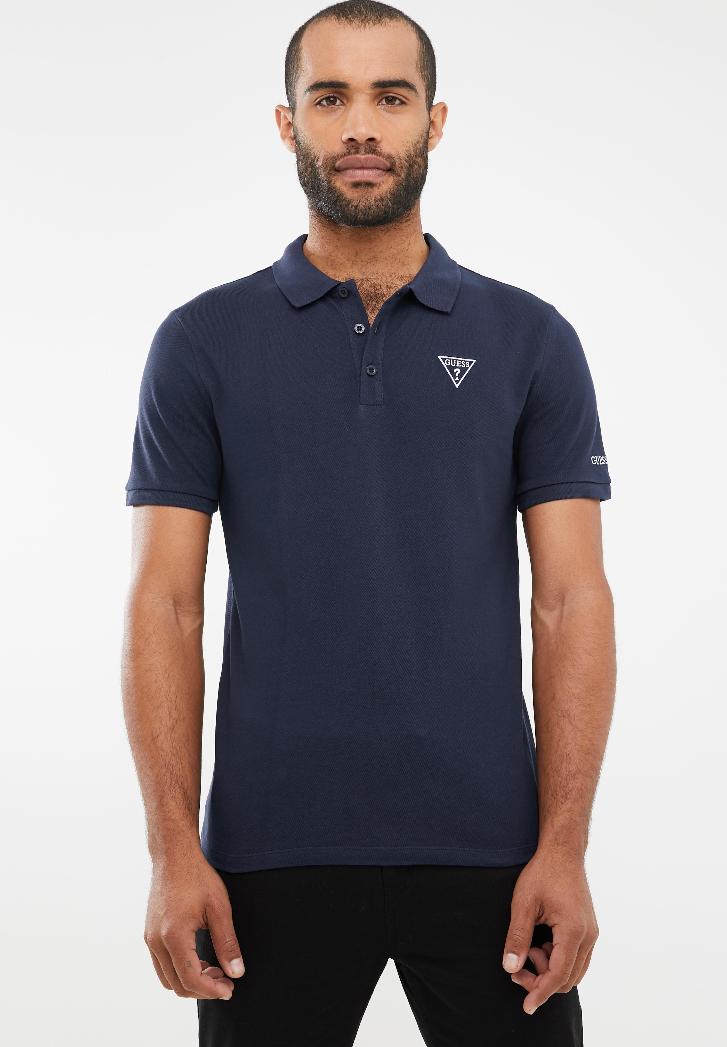 Short sleeve guess classic polo - officer blue GUESS T-Shirts & Vests ...