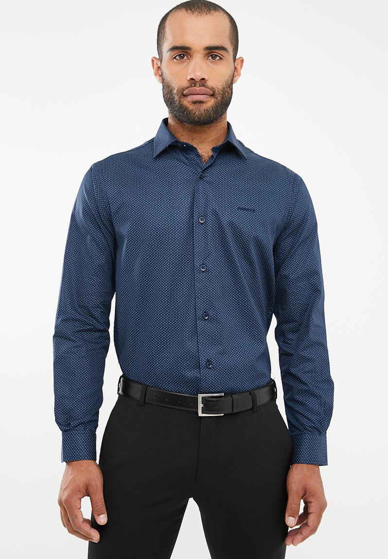 Bennett tailored fit long sleeve shirt - navy Pringle of Scotland ...