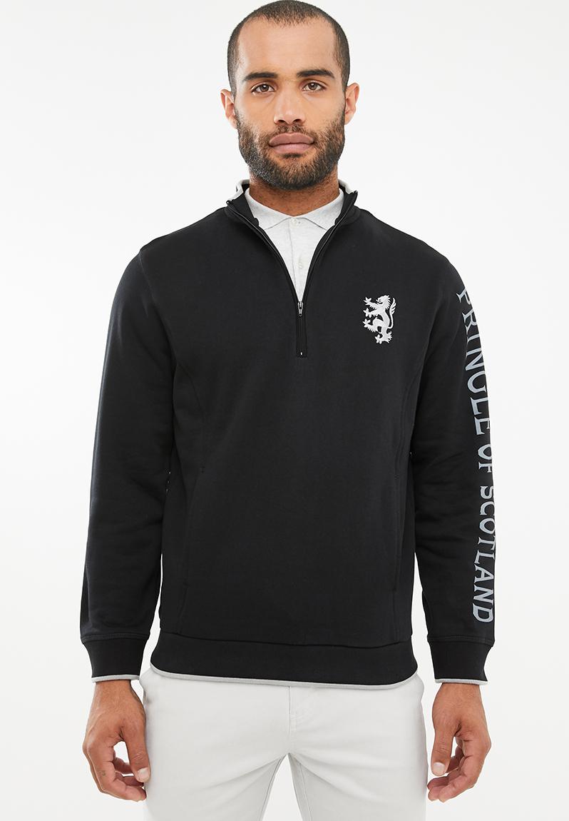 Liddell 1/4 zip sweatshirt - black Pringle of Scotland Hoodies & Sweats ...