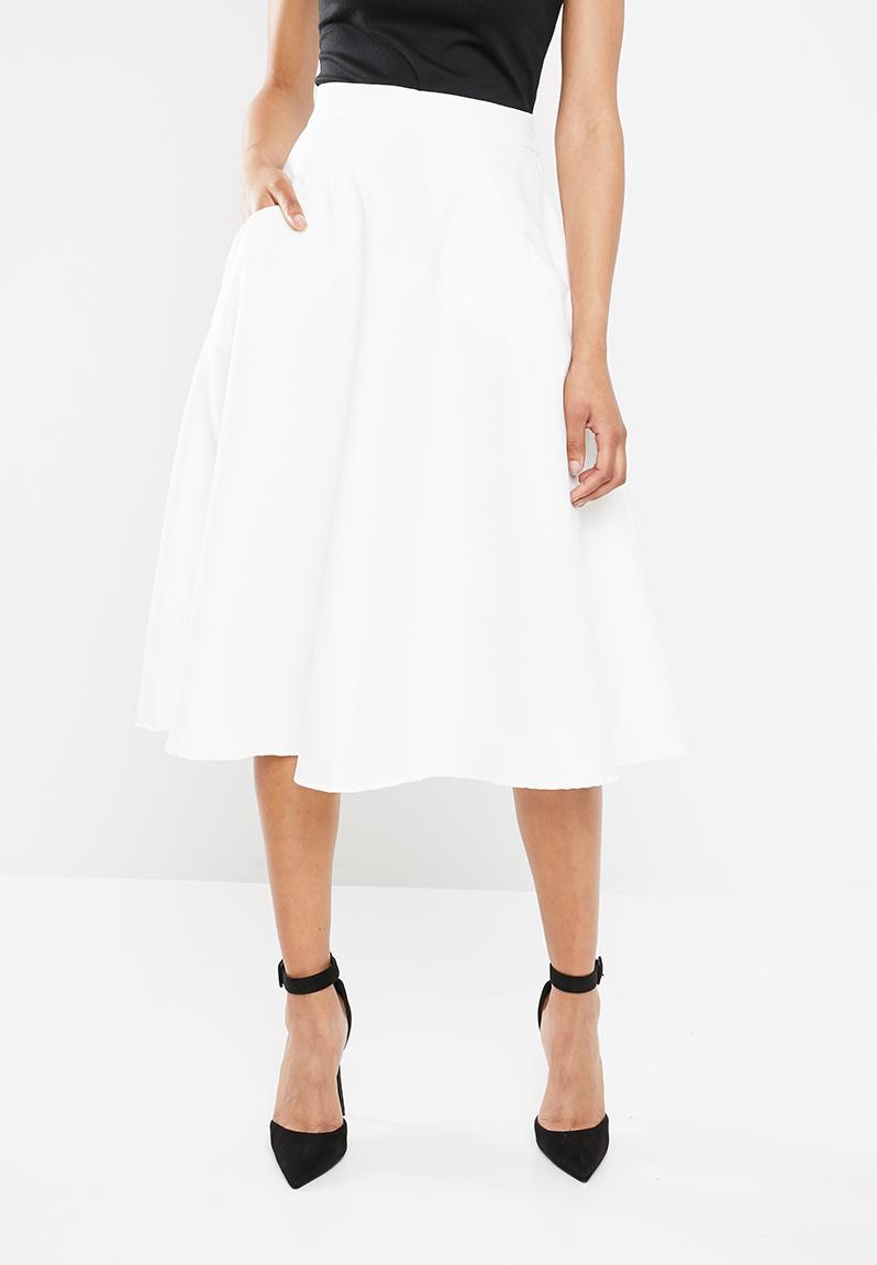 Fit and flare midi skirt - off white STYLE REPUBLIC Skirts ...