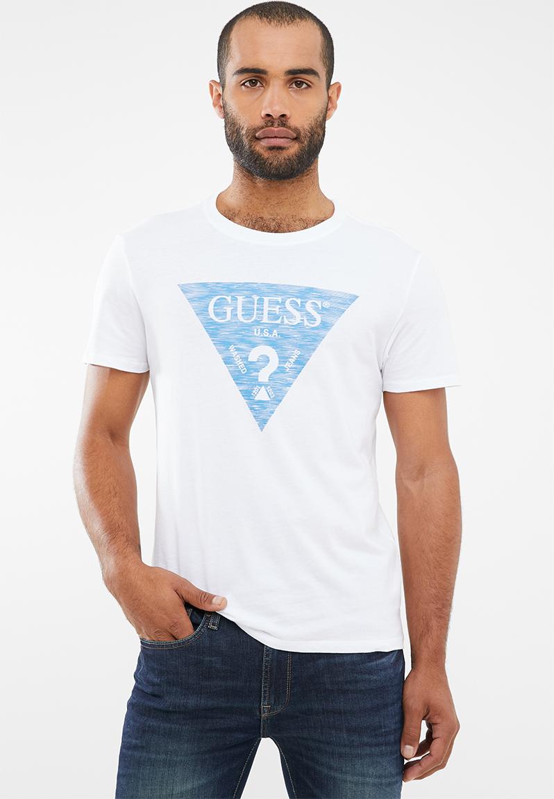 Basic linear short sleeve tee - true white GUESS T-Shirts & Vests ...