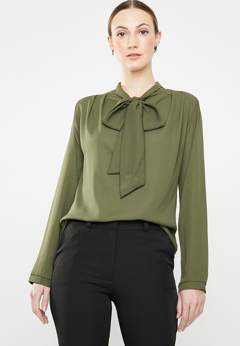 Kitty bow blouse - fatigue edit Blouses | Superbalist.com