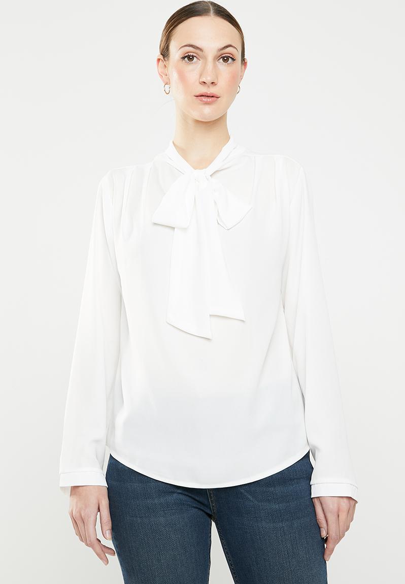 Kitty bow blouse - off white edit Blouses | Superbalist.com