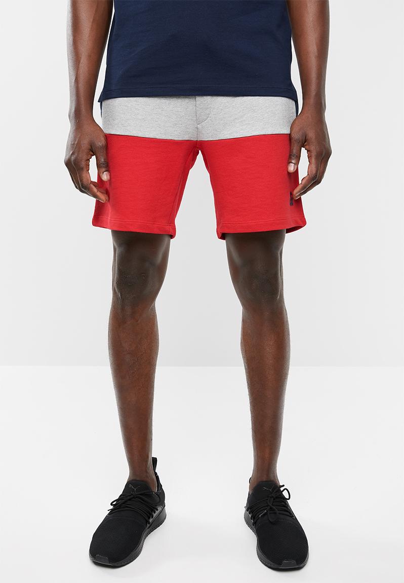 color block sweat shorts