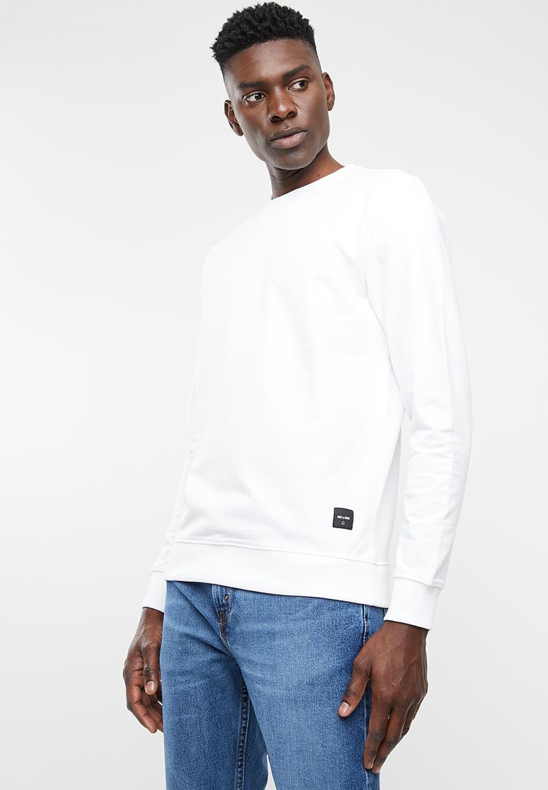 Download Basic crew neck sweater - white Only & Sons Hoodies ...