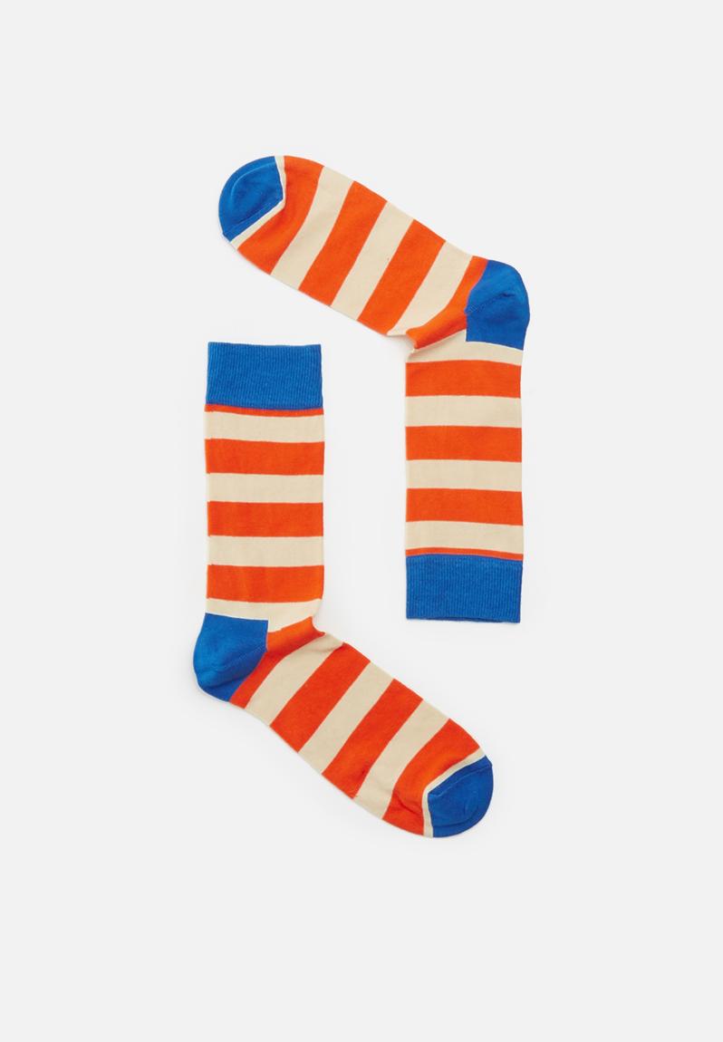 Stripe sock orangewhite/blue Happy Socks Socks