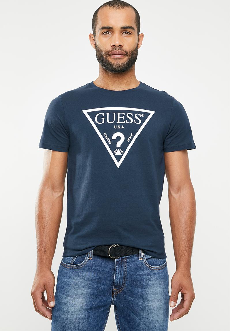 Short sleeve core triangle tee - new navy GUESS T-Shirts & Vests ...