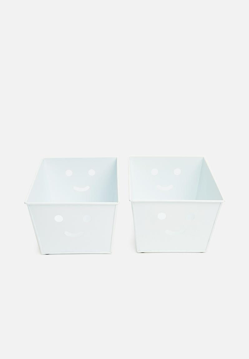 Smile box set of 2 - white
