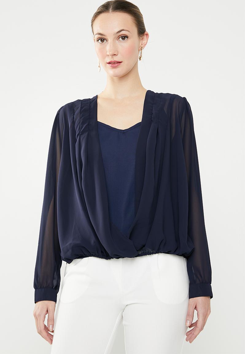 navy and white blouses