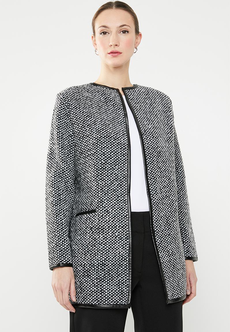 Textured cardi with pockets - Black and white edit Knitwear ...