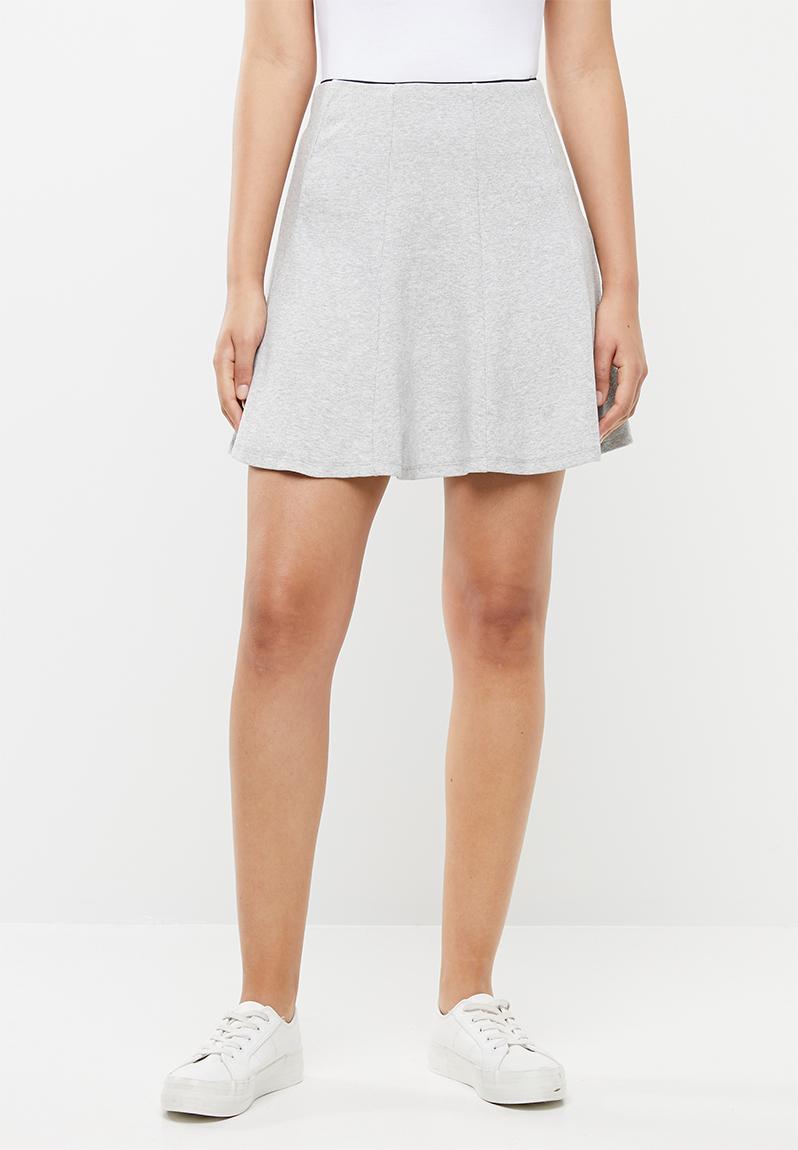 grey flare skirt