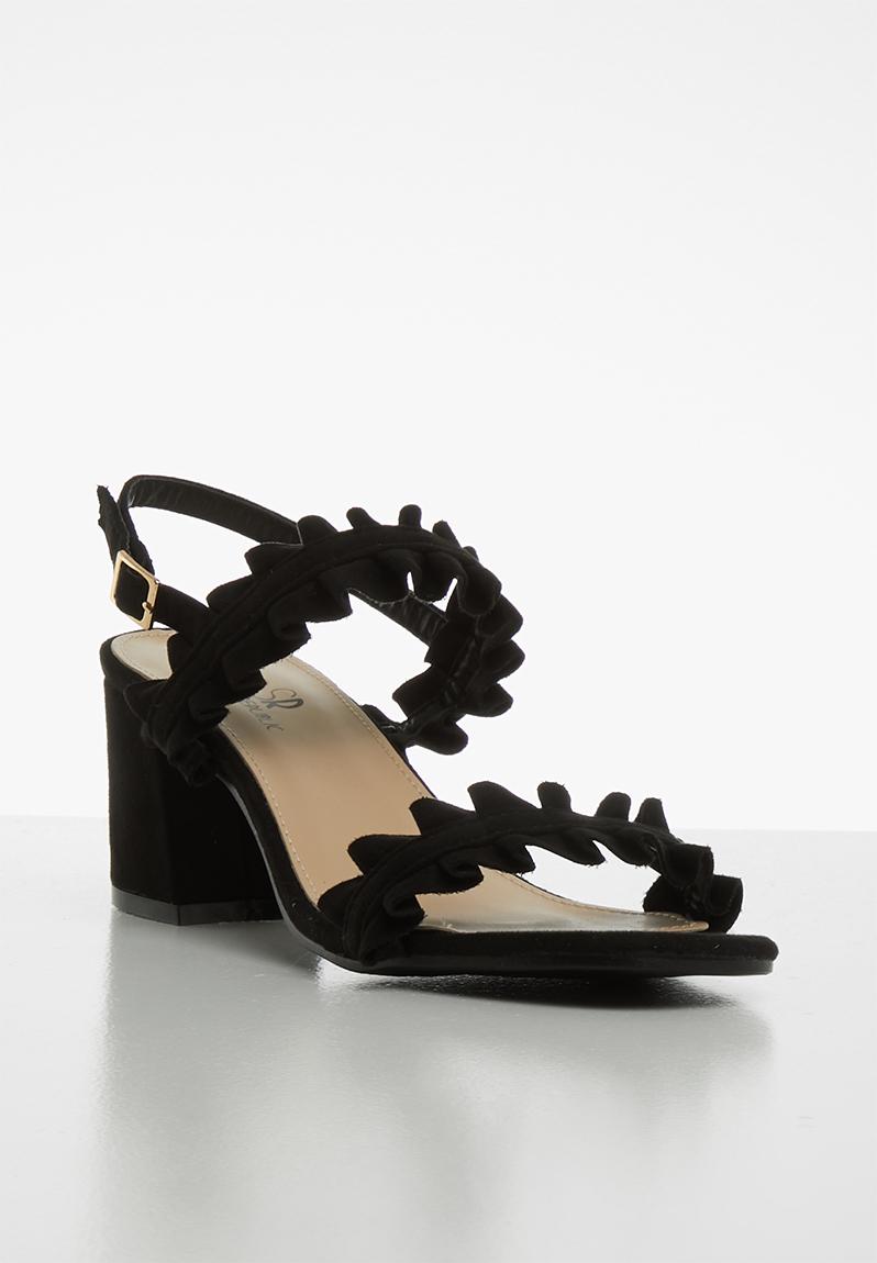 black sling back block heel shoes