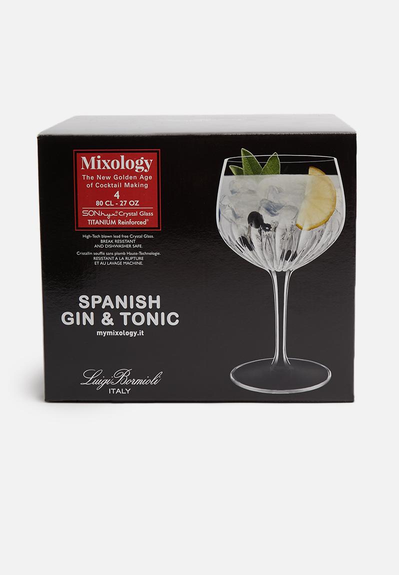 Mixology Spanish Gin And Tonic Set Of 4 Luigi Bormioli Drinkware 7974