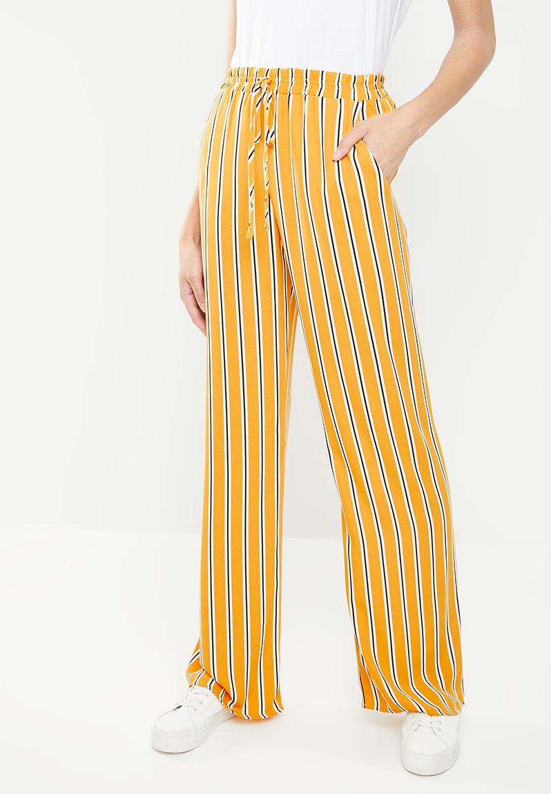 zara yellow wide leg pants