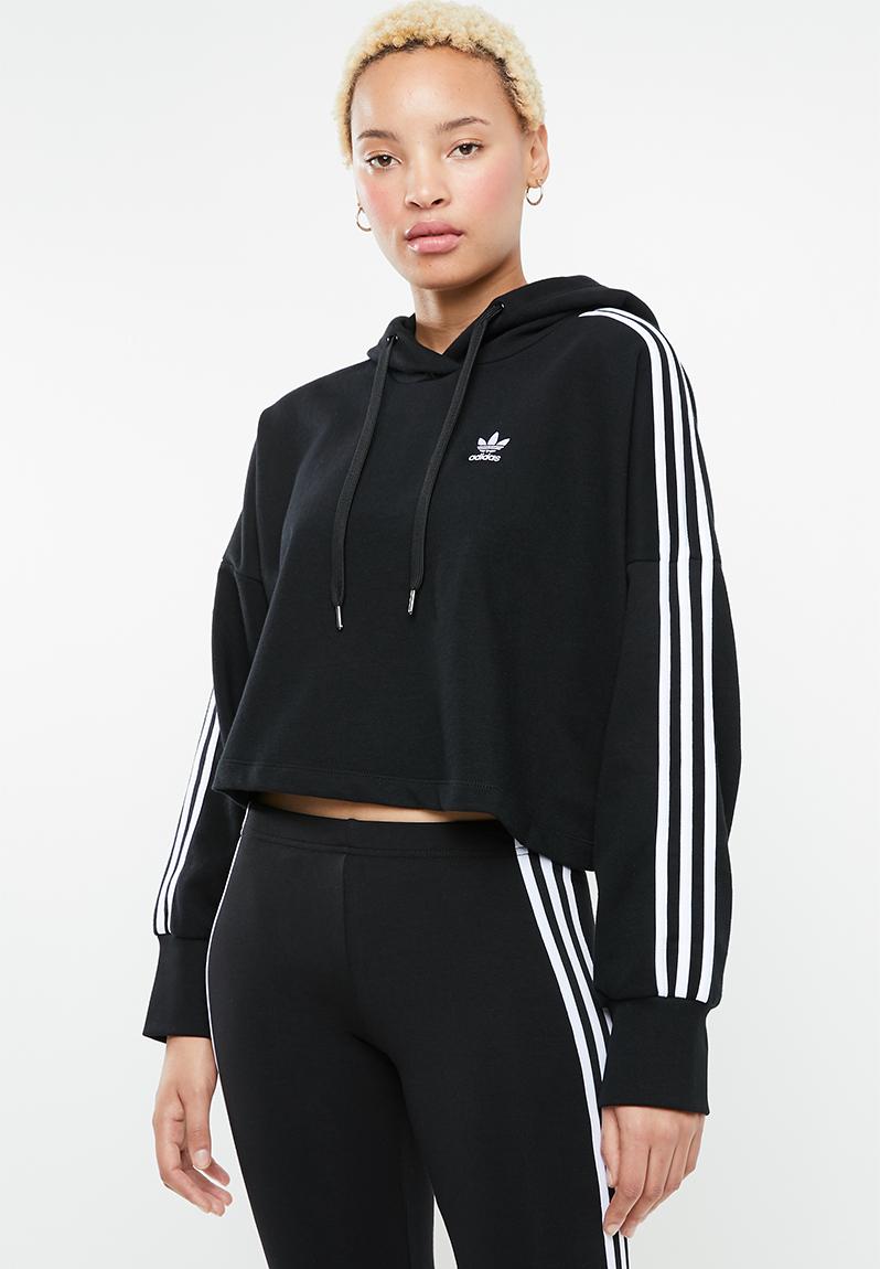 Cropped hoodie - black adidas Originals Hoodies, Sweats & Jackets