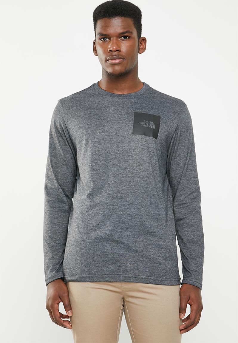 Download Men's L/S Fine Tee - medium grey heather The North Face T ...