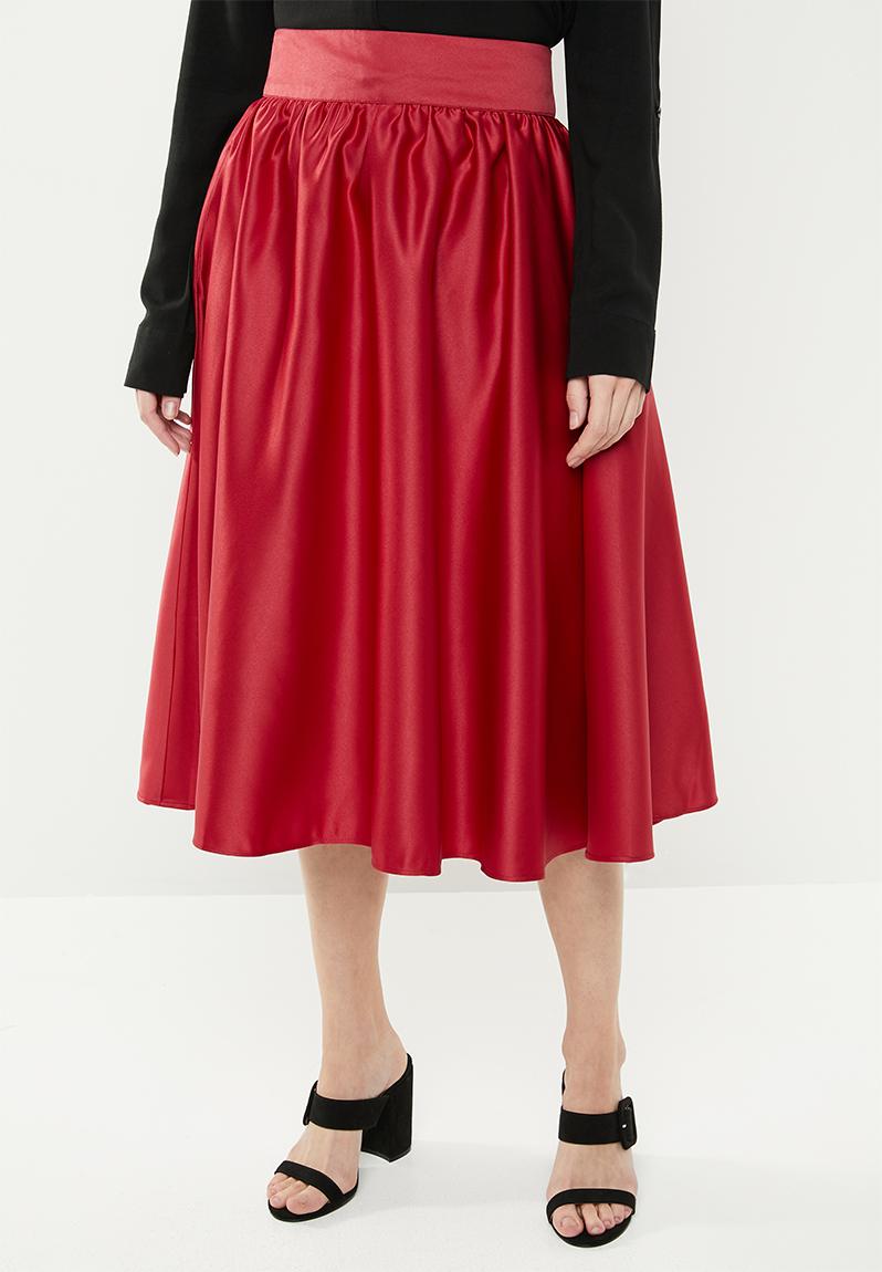 High Waist Pleated Skirt - Red edit Skirts | Superbalist.com