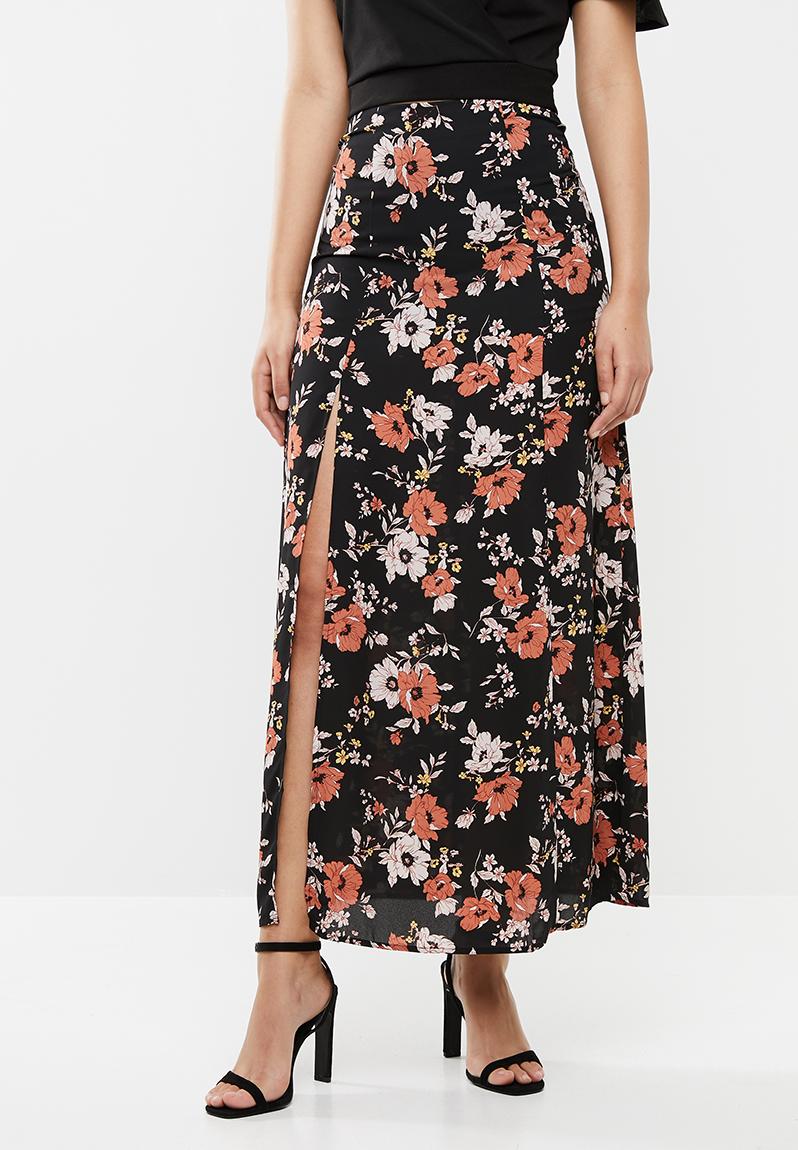 Floral wrap maxi skirt - black Forever21 Skirts | Superbalist.com