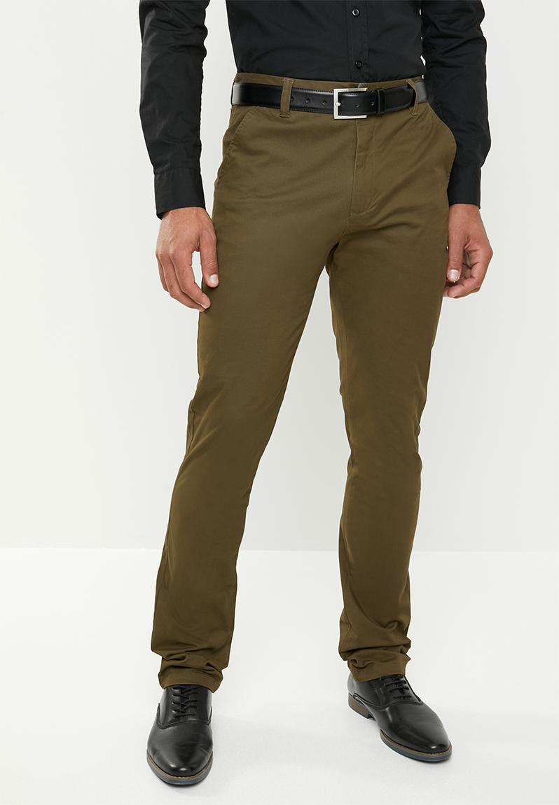 Shamus flat front straight fit trousers - khaki Pringle of Scotland ...