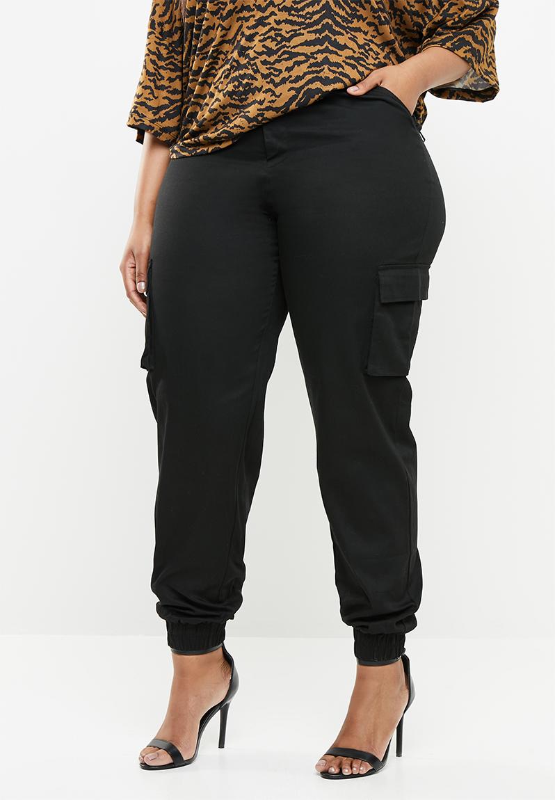 Plain cargo trousers - black Missguided Bottoms & Skirts | Superbalist.com