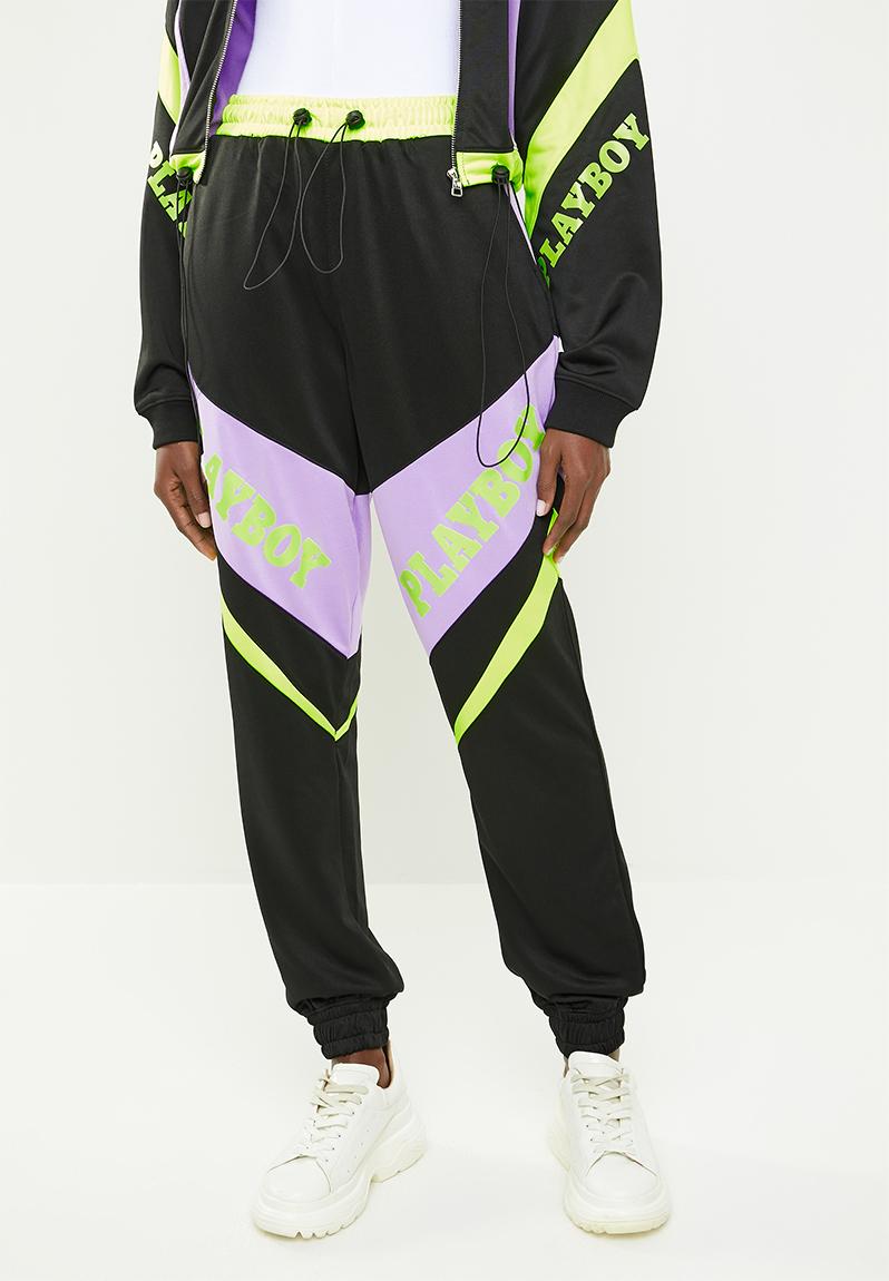 Playboy shell suit panel trousers - multi Missguided Trousers ...