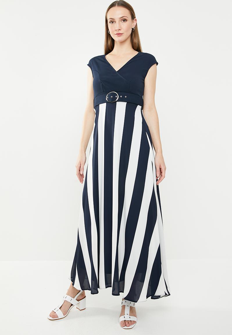 Maxi dress with belt - navy & white edit Formal | Superbalist.com