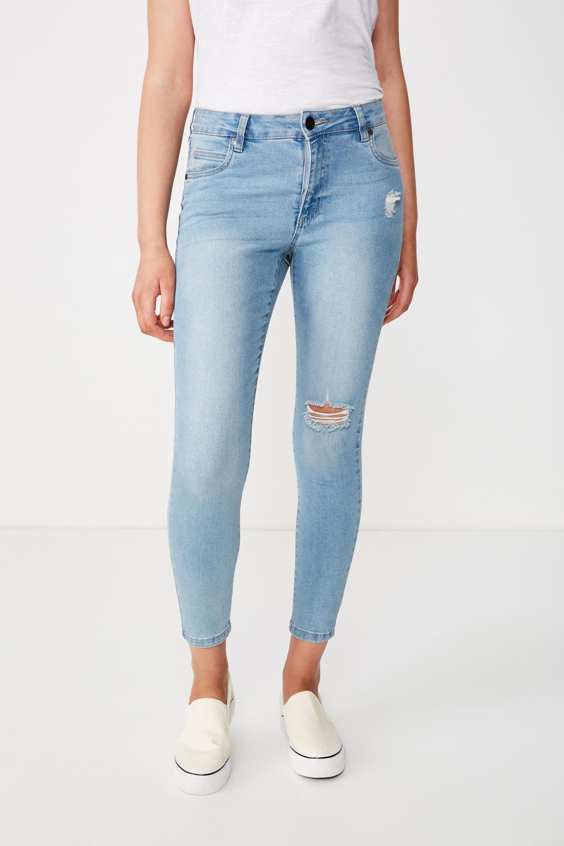 Mid rise grazer skinny jean - blue rips Cotton On Jeans | Superbalist.com