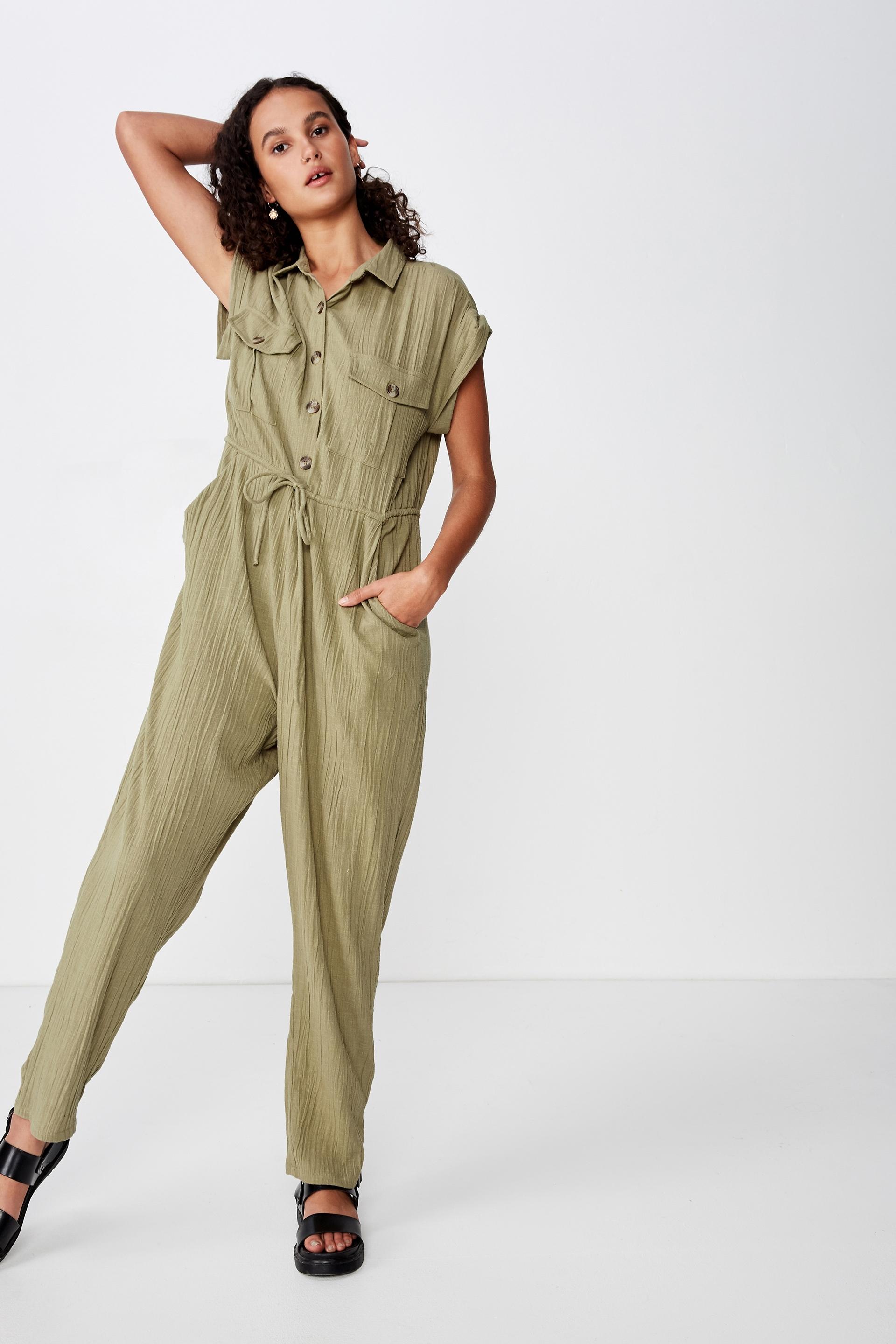 Woven Isabella utility jumpsuit - light olive Cotton On Jumpsuits ...