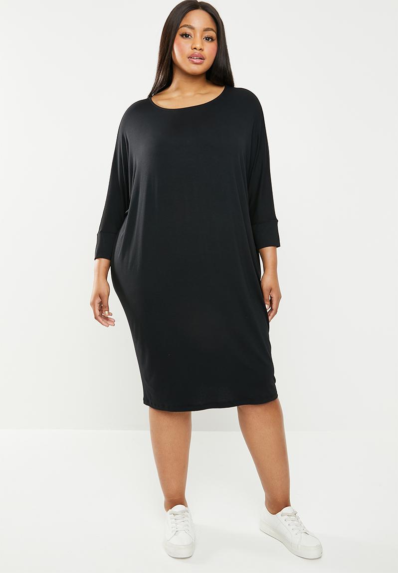 Cuffed easy fit dress - black edit Plus Dresses | Superbalist.com