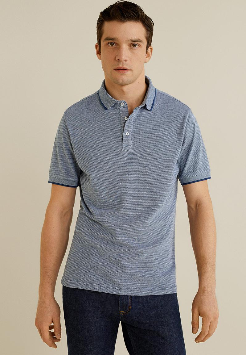 Semi polo shirt - medium blue MANGO T-Shirts & Vests | Superbalist.com