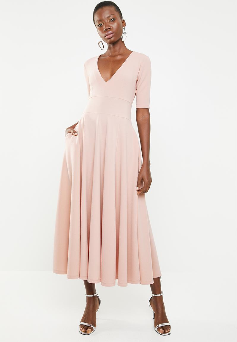 Volume Fit and Flare Maxi Dress Pale Pink STYLE REPUBLIC Formal ...