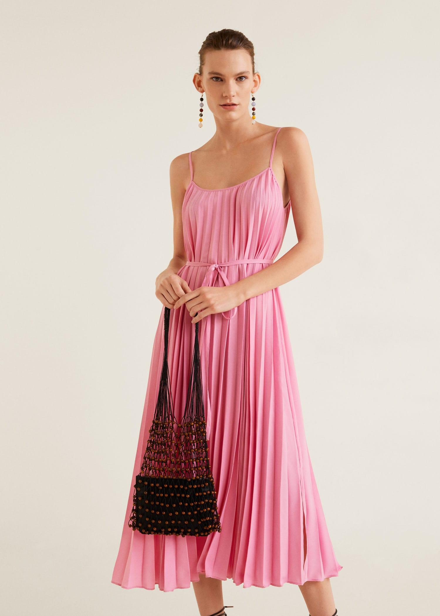Pleated midi dress - pink MANGO Occasion | Superbalist.com