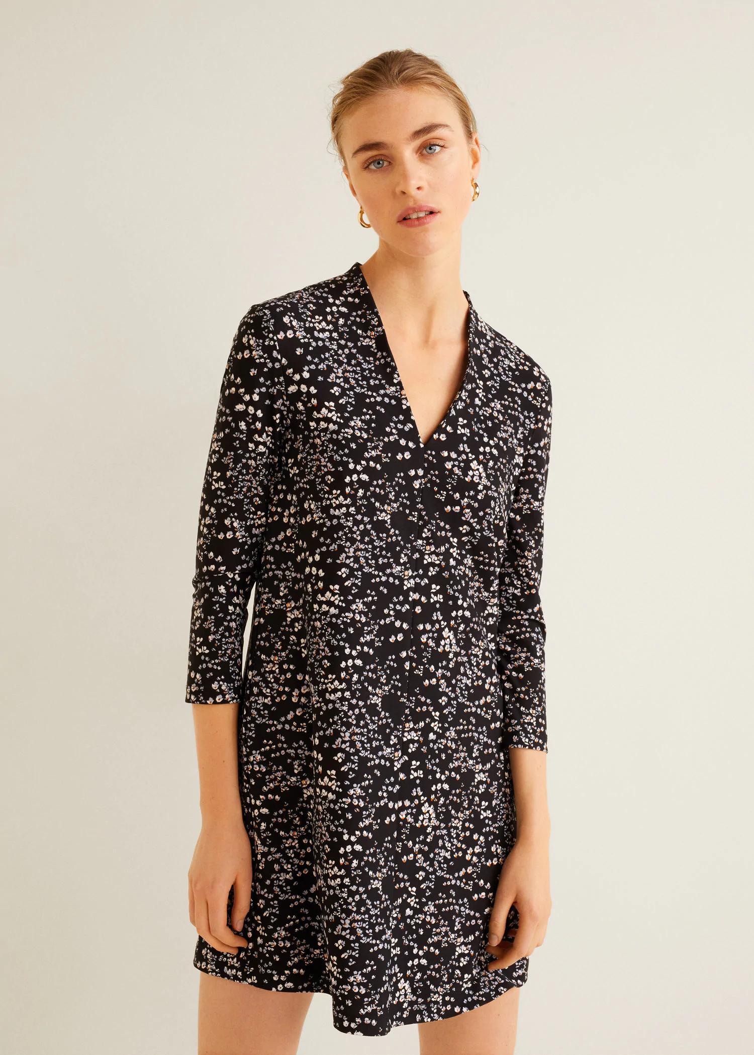 Floral v-neck tunic - off white MANGO Casual | Superbalist.com