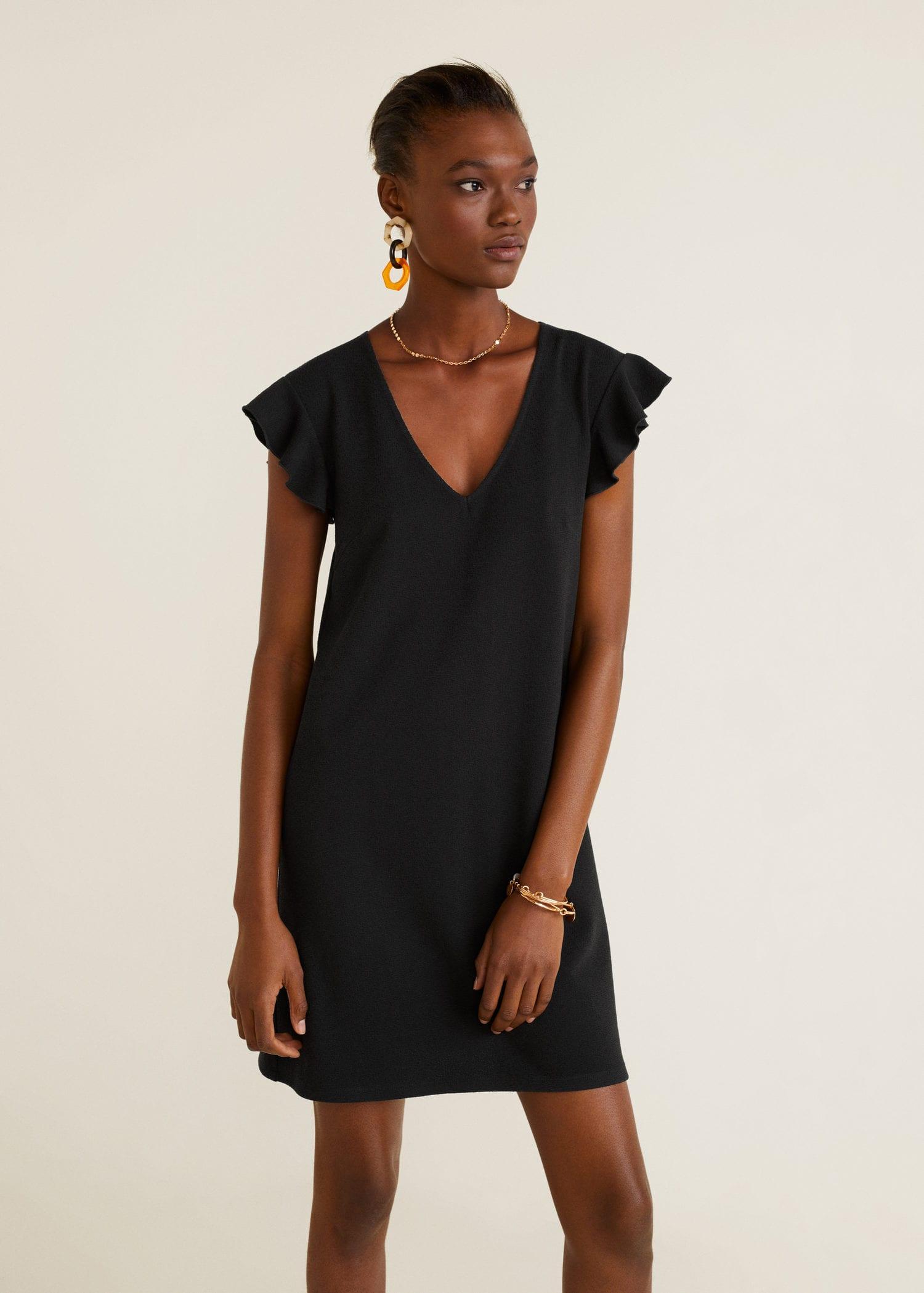 mango black shirt dress