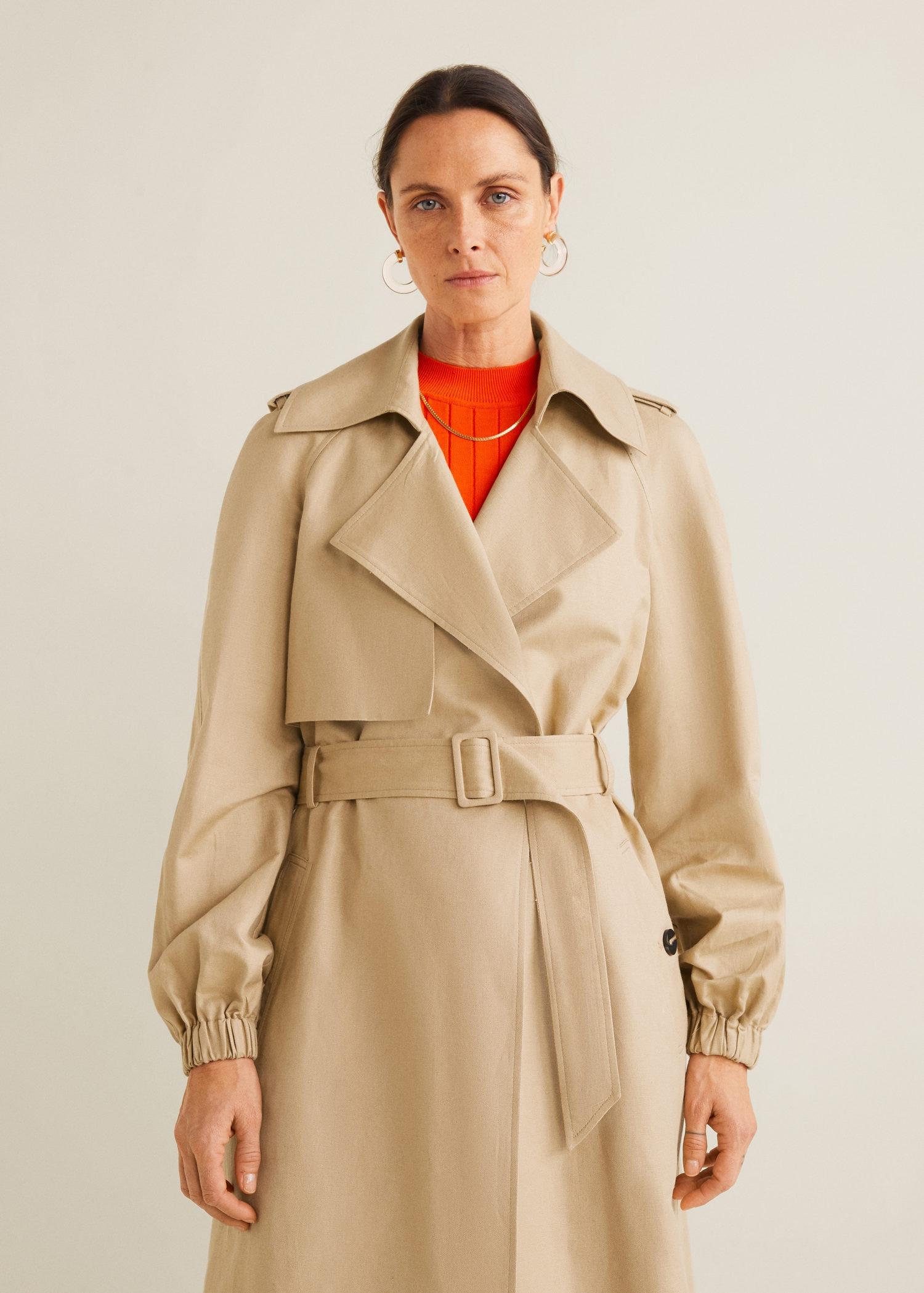 mango linen trench