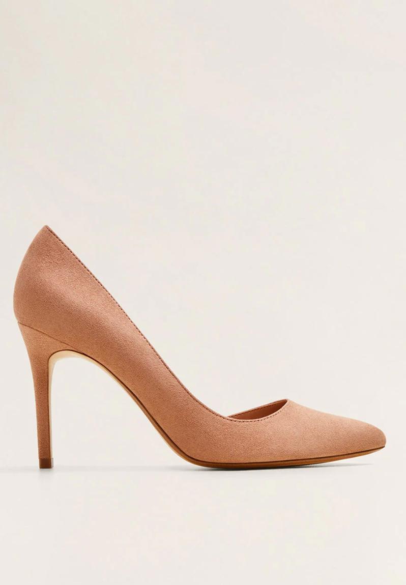 Audrey faux leather asymmetric side slit pointed stiletto heel - pink ...