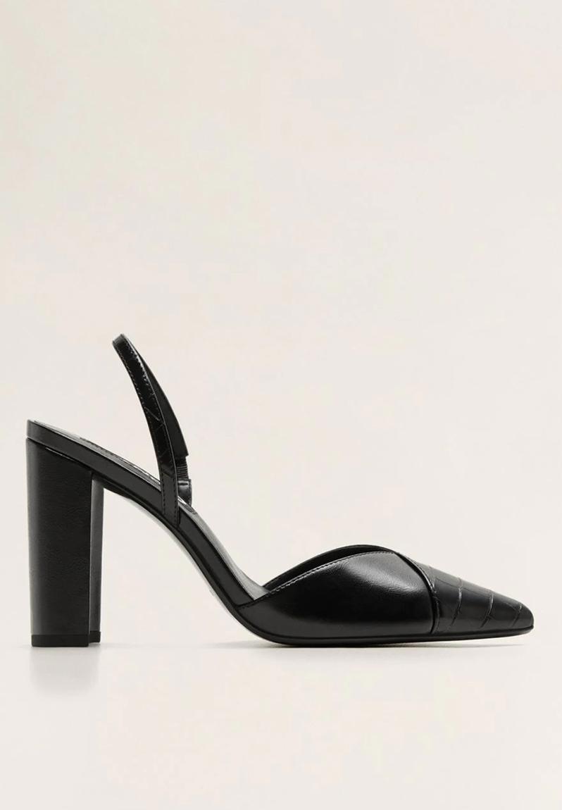 pointed ankle strap block heels