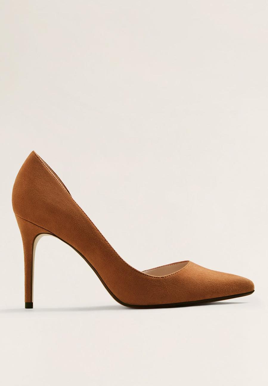 Audrey 1 leather pointed stiletto heel - dark brown MANGO Heels ...