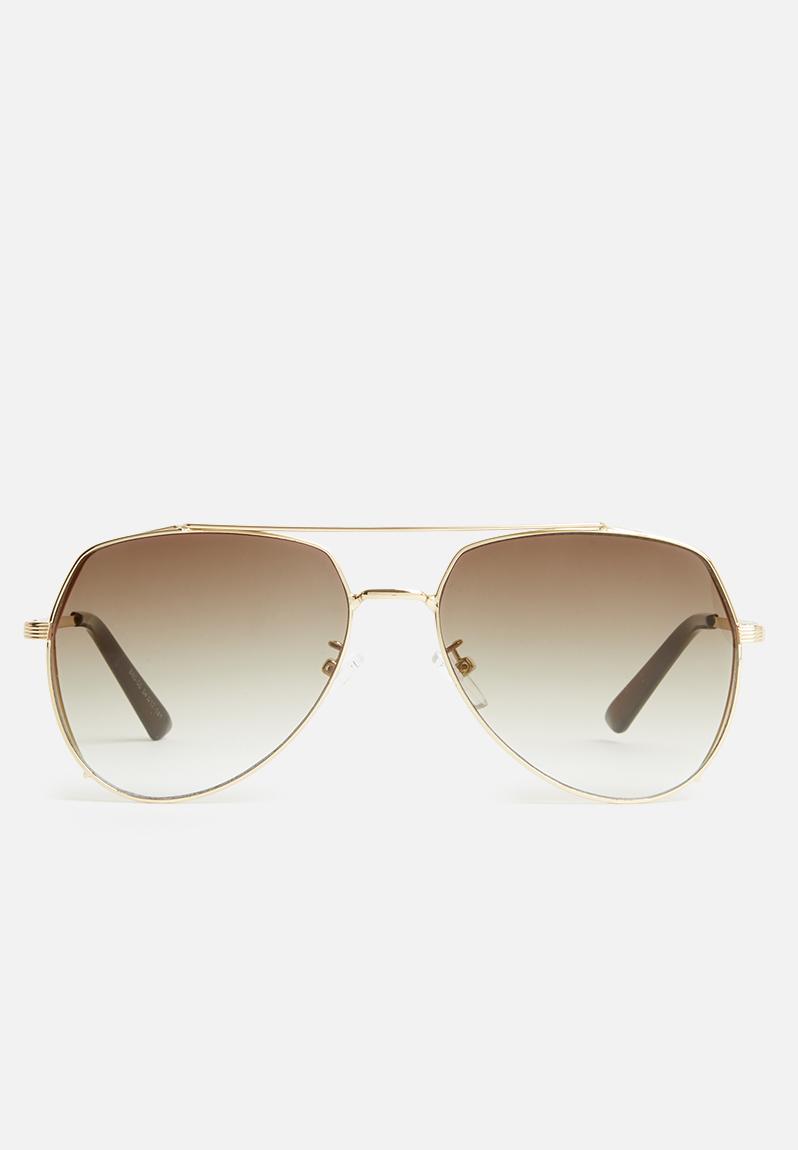 Angled aviator sunglasses - brown & gold Superbalist Eyewear ...