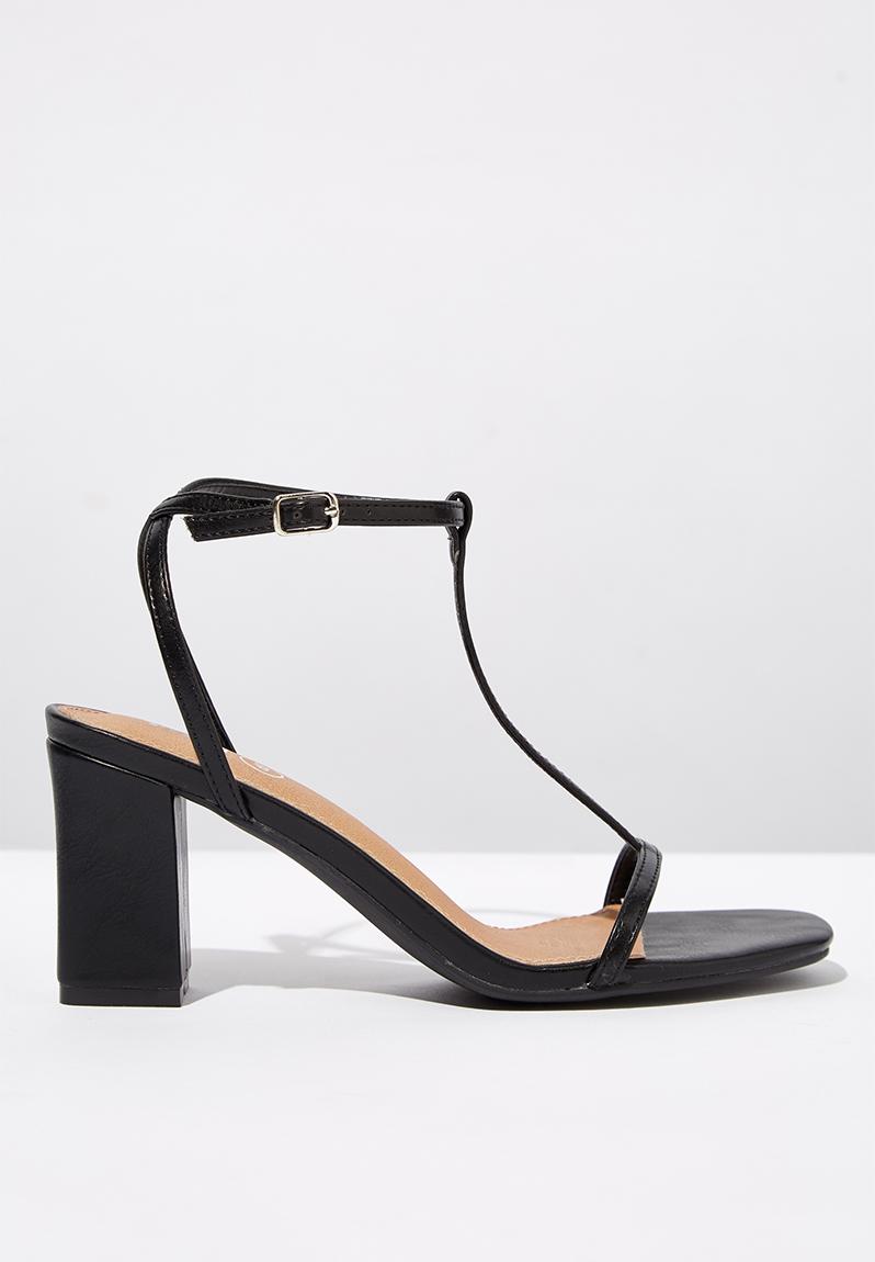 Mila double strap heel - black smooth Cotton On Heels | Superbalist.com