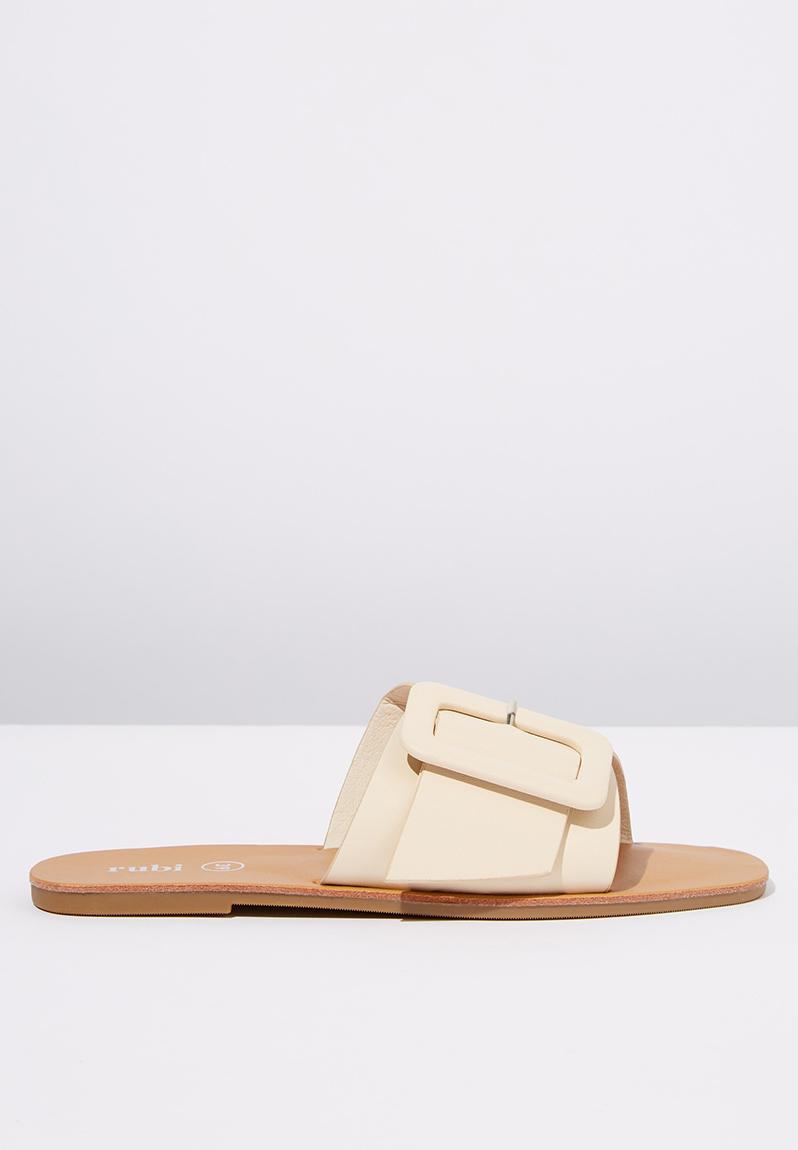 faux leather buckle sandals