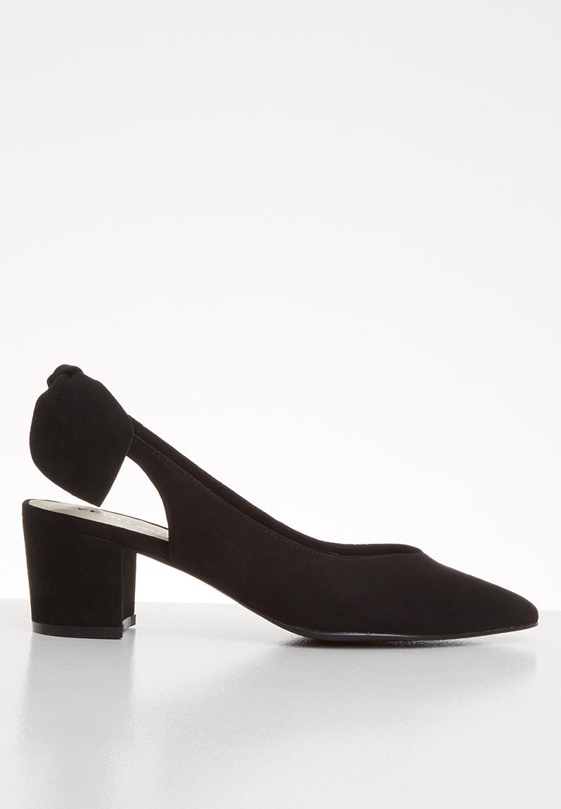 Sue faux leather slingback pointed block heel - black Vero Moda Heels ...