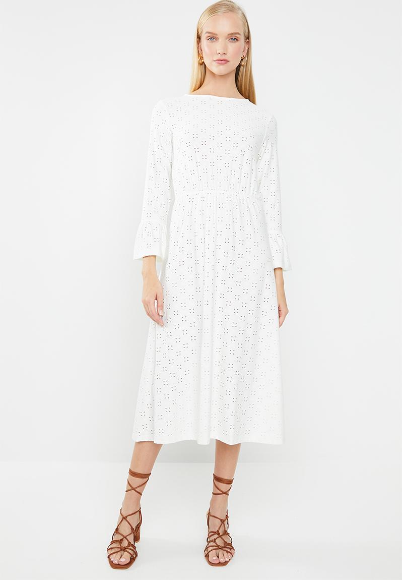 Cathinka long sleeve midi dress - white Jacqueline de Yong Casual ...