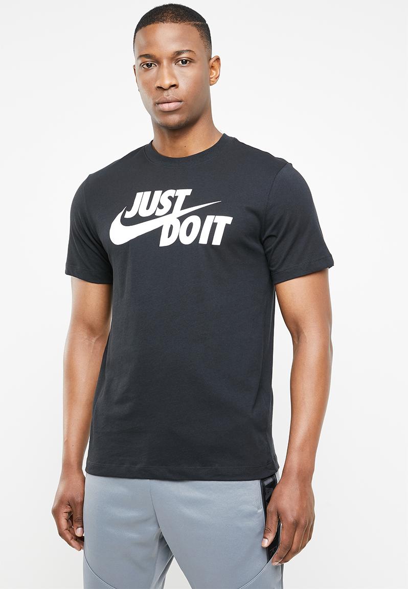 Nsw just do it swoosh short sleeve tee - black/white Nike T-Shirts ...