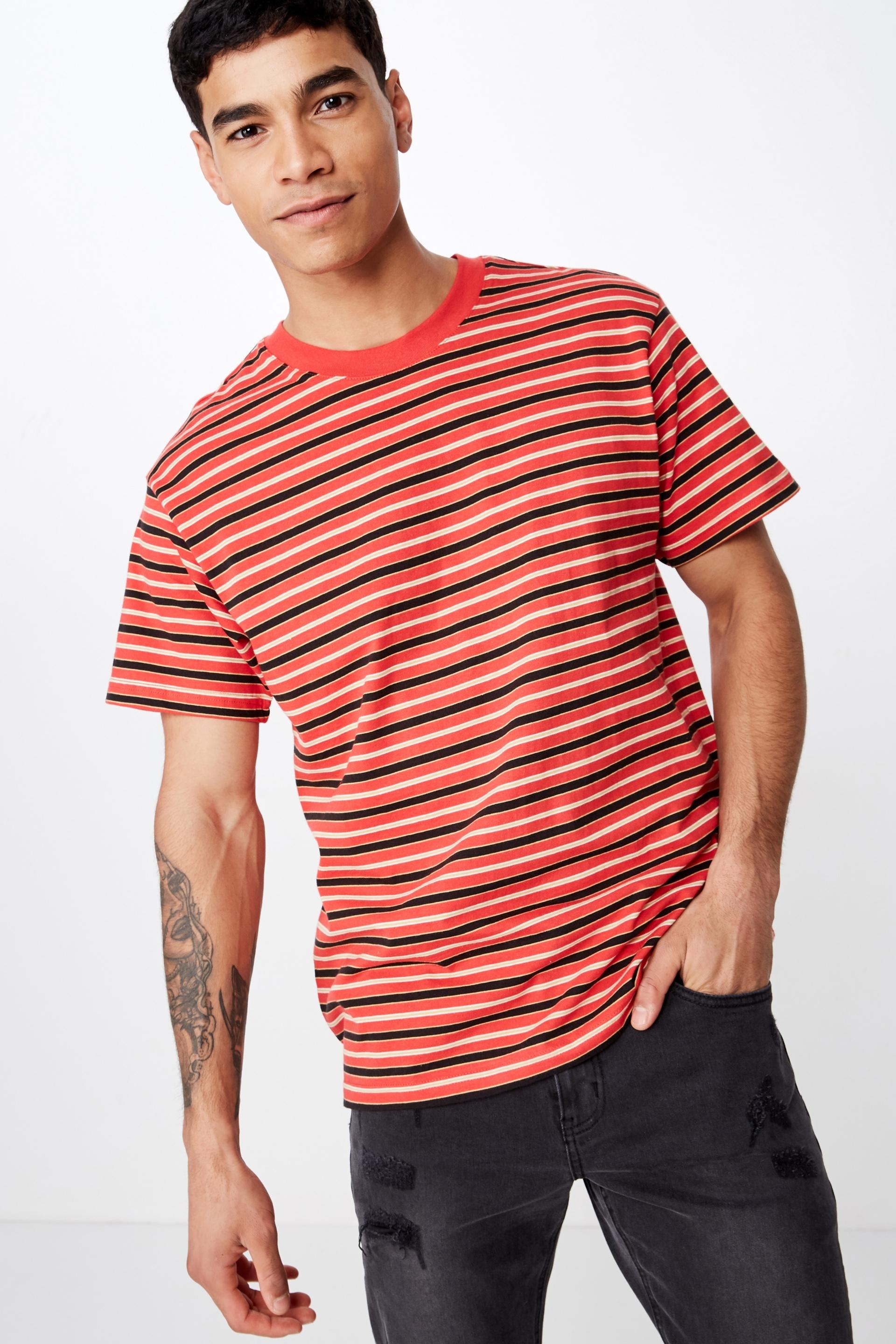 Dylan stripe short sleeve tee - red & black Cotton On T-Shirts & Vests ...